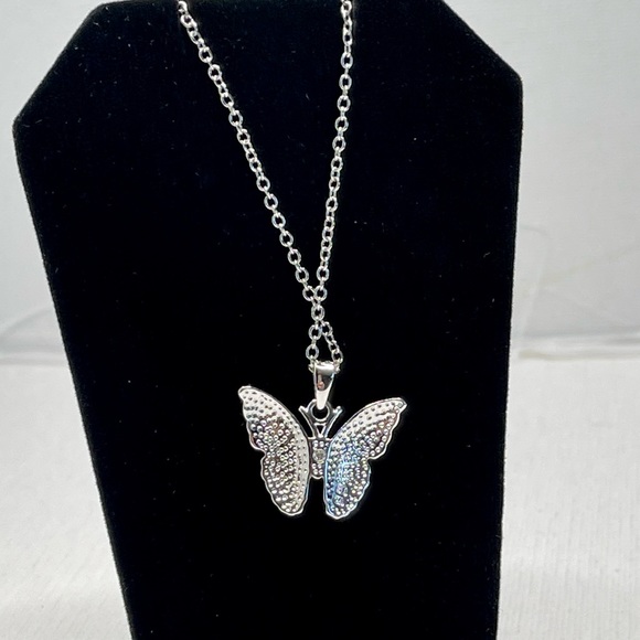 Crystal Butterfly Pendant Necklace - Picture 6 of 11